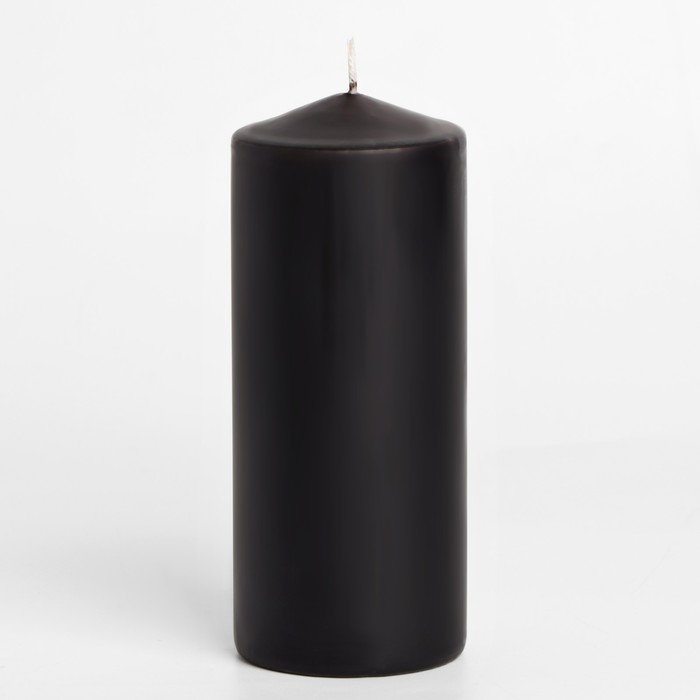 Свеча-цилиндр, 6х14 см, 350 г, 19 ч, чёрный