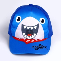 Кепка детская для мальчика &laquo;Акула&raquo;, цвет синий, р-р. 52-54, 5-7 лет
