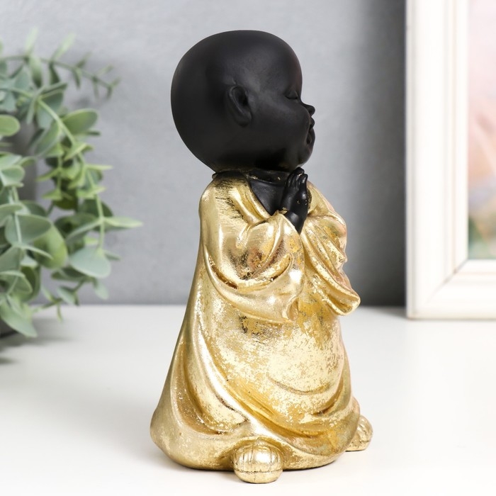 Сувенир полистоун Сувенир полистоун "Маленький Будда в золотом. Веселье" МИКС 8х7,7х16,5 см