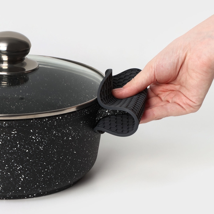 Коврик - подставка под горячее силиконовый, d=140 мм, толщина=3.5 мм, цвет серый Коврик - подставка под горячее силиконовый, d=140 мм, толщина=3.5 мм, цвет серый