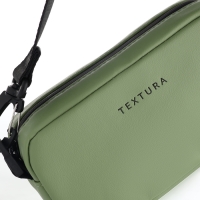Сумка женская на молнии, TEXTURA, маленький размер, длинный ремень, цвет оливковый
