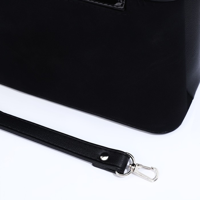 Сумка-тоут Сумка-тоут "Оливи" на молнии, цвет чёрный