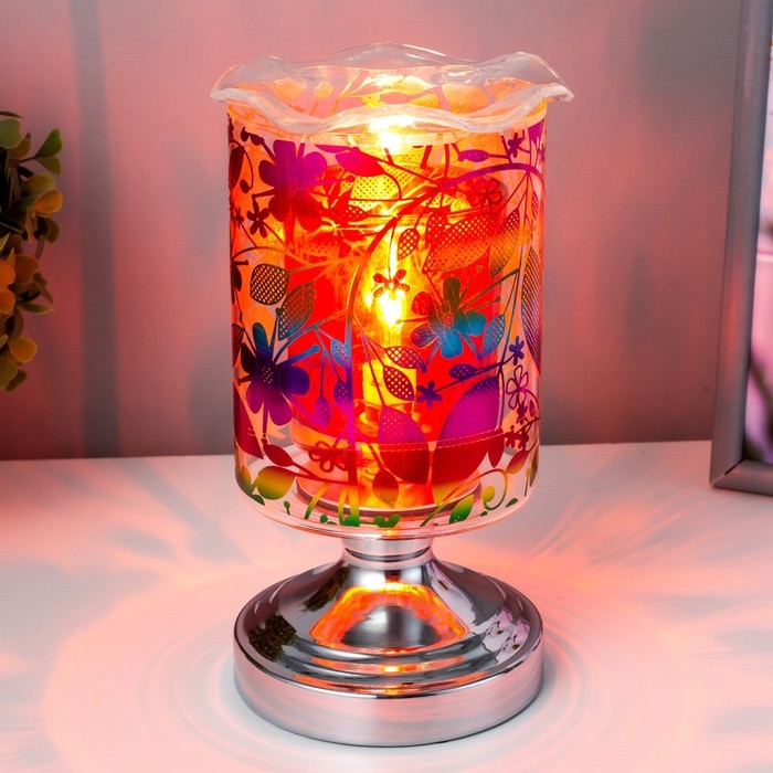 Аромасветильник сенсорный "Весенние цветы" G9 35Вт серебро 13х13х20 см 10,5х10,5х20 см RISALUX  7986