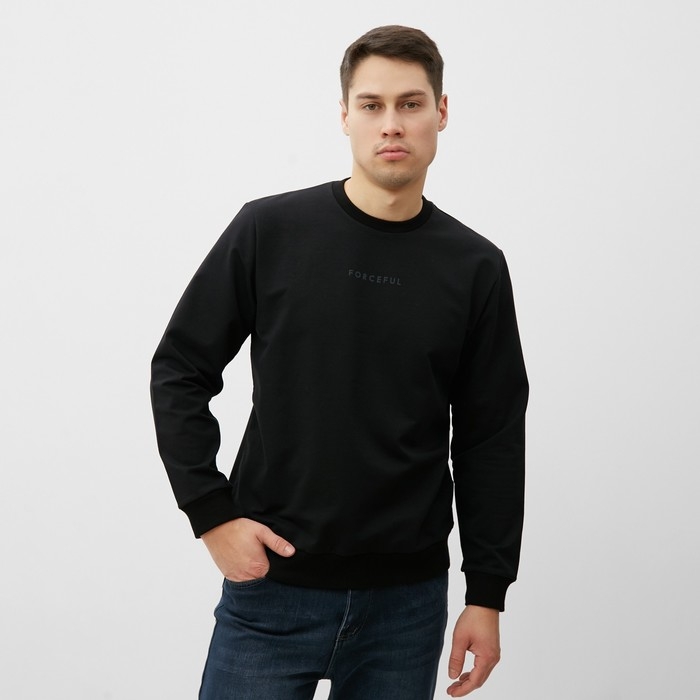 Свитшот мужской, цвет чёрный, размер 52