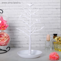 Подставка для украшений &laquo;Птички на дереве&raquo;, 15,5&times;15,5&times;32 см, цвет белый