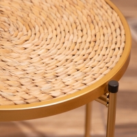 Столик плетёный, 40х40х41 см, цв. золото Столик плетёный, 40х40х41 см, цв. золото