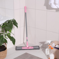 Швабра для мытья пола плоская с телескопической ручкой Raccoon, 40&times;14&times;90(120) см, микрофибра