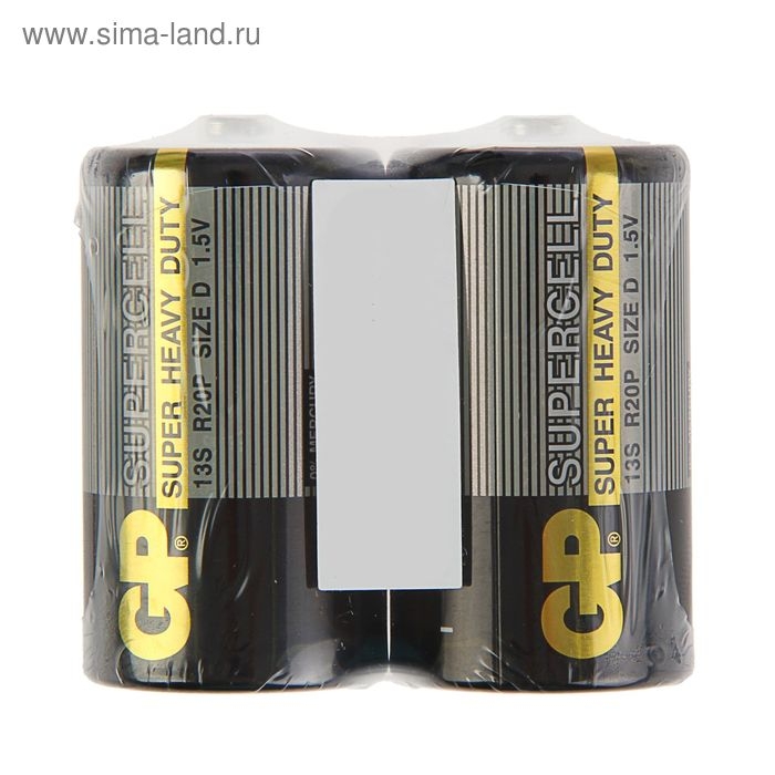 Батарейка солевая GP Supercell Super Heavy Duty, 13S R20Р, 1.5В, спайка, 2 шт. Батарейка солевая GP Supercell Super Heavy Duty, 13S R20Р, 1.5В, спайка, 2 шт.