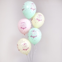 Воздушный шар латексный 12" &laquo;С Днём рождения. Пончик&raquo;, пастель, 25 шт., МИКС