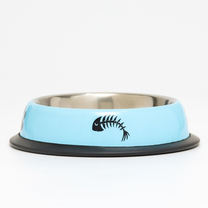 Миска с нескользящим основанием с принтом, 225 мл, голубая Миска с нескользящим основанием с принтом, 225 мл, голубая