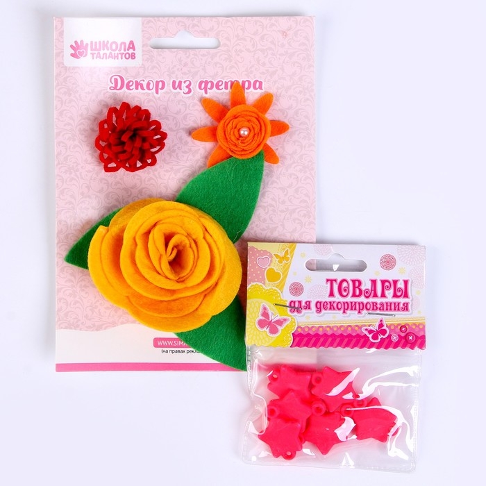 Набор для творчества: декор из фетра и набор бусин &laquo;Цветочное удовольствие&raquo;