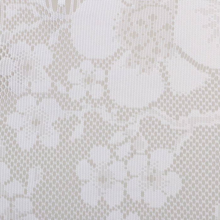 Тюль на кухню без шторной ленты, 170х165 см, цвет белый, 100% полиэстер