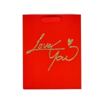 Пакет ламинированный вертикальный &laquo;Люблю тебя&raquo;, глиттер, MS, 18 &times; 23 &times; 10 см