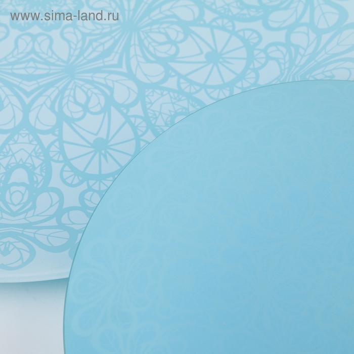 Сервиз столовый &laquo;Кружево&raquo;, 7 предметов: d=30 см - 1 шт, d=20 см - 6 шт, цвет голубой