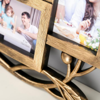 Фоторамка пластик на 4 фото 10х15 см "Птица на ветке" тёмное золото 28х47 см Фоторамка пластик на 4 фото 10х15 см "Птица на ветке" тёмное золото 28х47 см