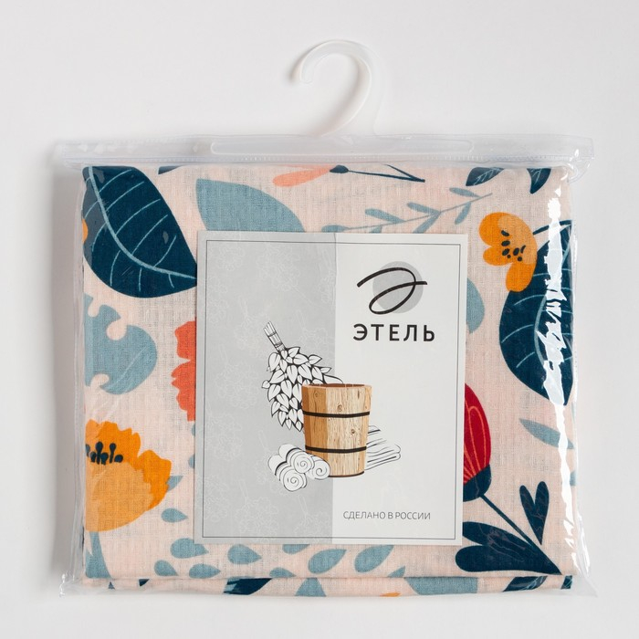 Полотенце для бани &laquo;Цветочное поле&raquo; женское парео, 80х150&plusmn;4 см, 100% хл, ваф. полотно, 160 гр/м2