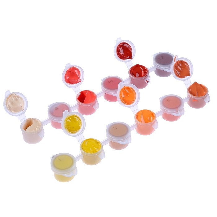 Набор акриловых красок &laquo;&lrm;Огненное настроение&raquo;&lrm;, 12 цветов