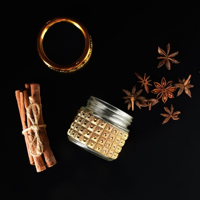 Баночка стеклянная для специй &laquo;Голд&raquo;, 100 мл, 5,7&times;5,5, цвет золотой