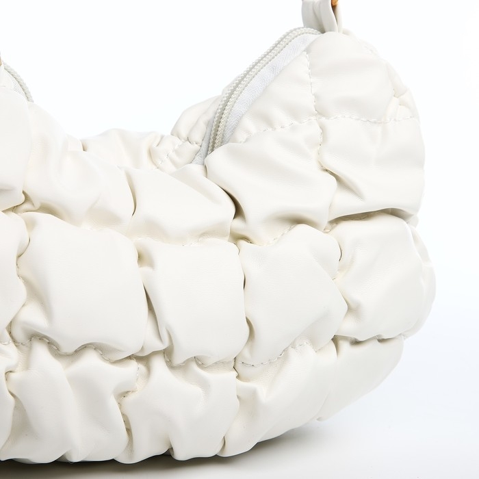 Сумка-багет на молнии, цвет белый