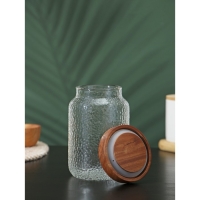 Банка стеклянная для сыпучих продуктов с деревянной крышкой &laquo;Винни&raquo;, 750 мл, 9&times;15 см