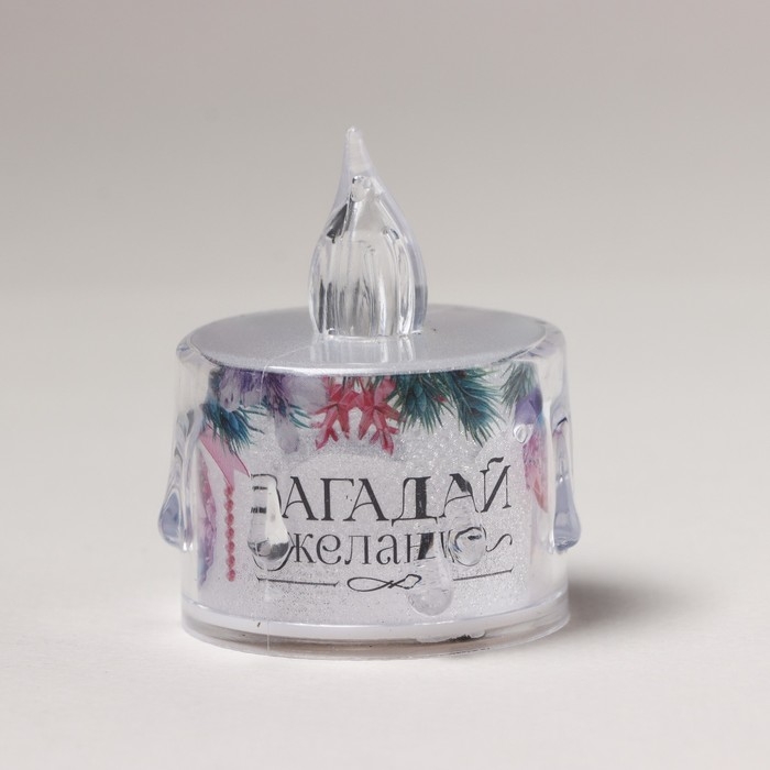 Электронная свеча новогодняя мод. СВ-21 &laquo;Новый год: Загадай желание&raquo;, 5 х 3,8 см