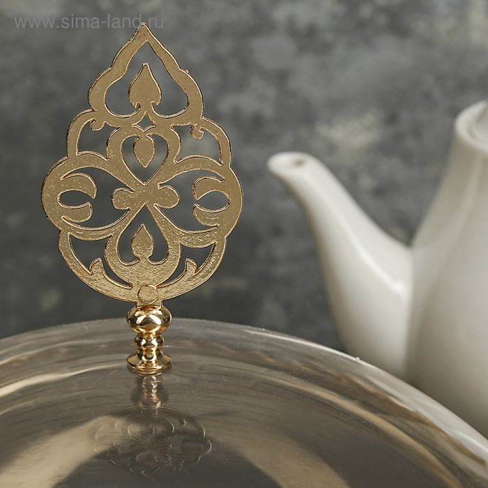 Тортовница с крышкой-клош, 31,5×23 см, цвет металла золотой Тортовница с крышкой-клош, 31,5×23 см, цвет металла золотой