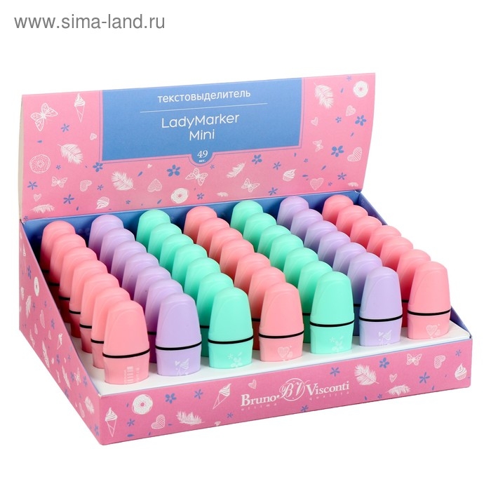 Маркер-текстовыделитель 1-5 мм, LadyMarker Mini Мятный/Розовый/Сиреневый, микс Маркер-текстовыделитель 1-5 мм, LadyMarker Mini Мятный/Розовый/Сиреневый, микс