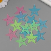 Наклейка фосфорная пластик "Звезды-смайлы" набор 15 шт 17х12 см