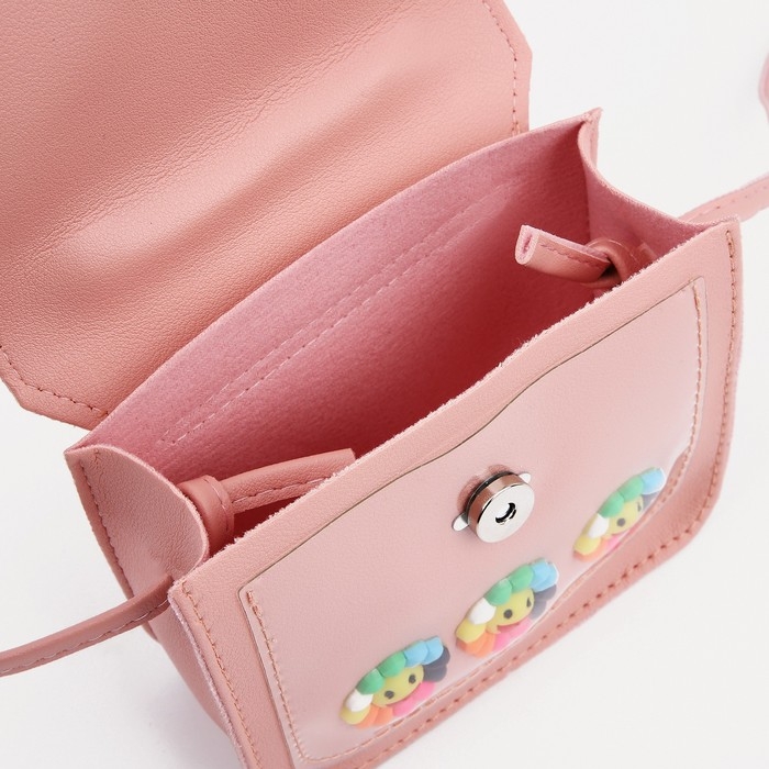Сумка детская для девочки на магните, цвет розовый