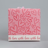 Коробка подарочная складная, упаковка, &laquo;Сердечки&raquo;, 18 х 18 х 18 см