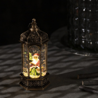 Светодиодная фигура &laquo;Дед Мороз в ротонде&raquo; 6.3 &times; 14 &times; 6.3 см, пластик, блёстки, батарейки AG13х3 (в комплекте), свечение тёплое белое