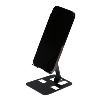 Подставка для телефона, регулируемая, складная, металл, резиновые вставки, чёрная Подставка для телефона, регулируемая, складная, металл, резиновые вставки, чёрная