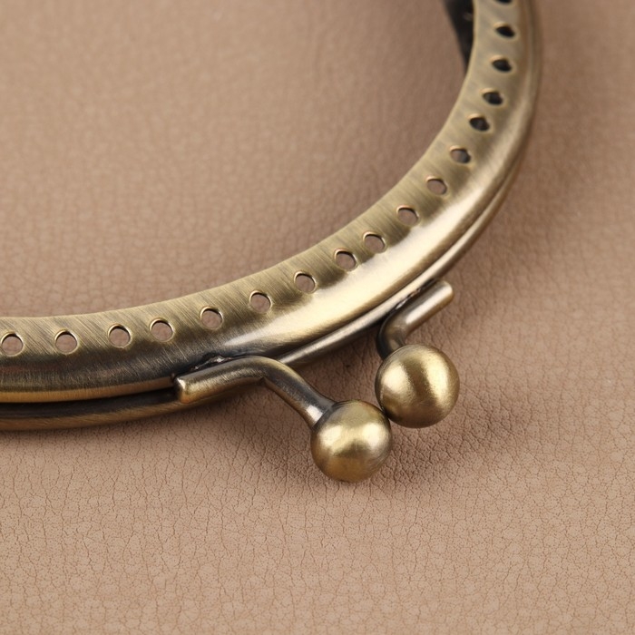 Фермуар пришивной &laquo;Полукруг&raquo;, 10 &times; 6,5 см, цвет бронзовый