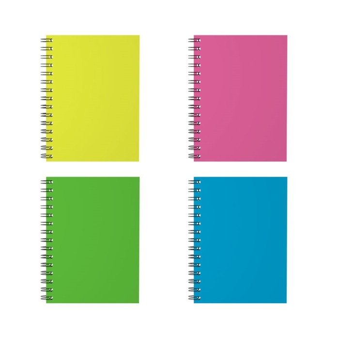 Тетрадь на гребне А5, 120 листов в клетку ErichKrause Neon, ламинация глянцевая, тиснение Тетрадь на гребне А5, 120 листов в клетку ErichKrause Neon, ламинация глянцевая, тиснение "лён", комбинированная обложка, МИКС