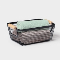 Корзинка универсальная прямоугольная "Мини", 25х17х10.5 см, цвет черный Корзинка универсальная прямоугольная "Мини", 25х17х10.5 см, цвет черный