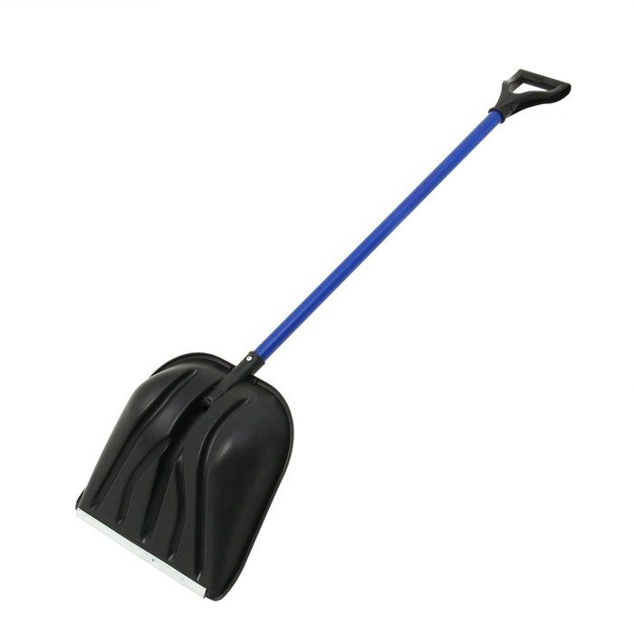 Лопата пластиковая &laquo;Купец&raquo;, ковш 410 &times; 460 мм, с металлической планкой, алюминиевый черенок