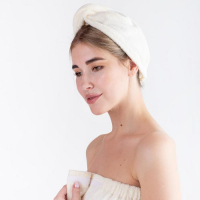 Набор для сауны &laquo;Экономь и Я&raquo; парео 68х150 см+чалма, цвет молочный, 340 г/м2