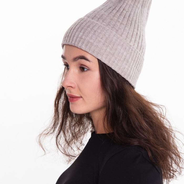 Шапка женская зимняя, цвет бежевый, размер 52-56 Шапка женская зимняя, цвет бежевый, размер 52-56