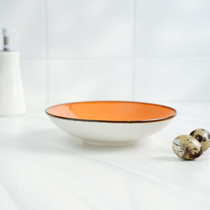 Салатник фарфоровый Magistro &laquo;Церера&raquo;, 400 мл, d=16,2 см, цвет оранжевый