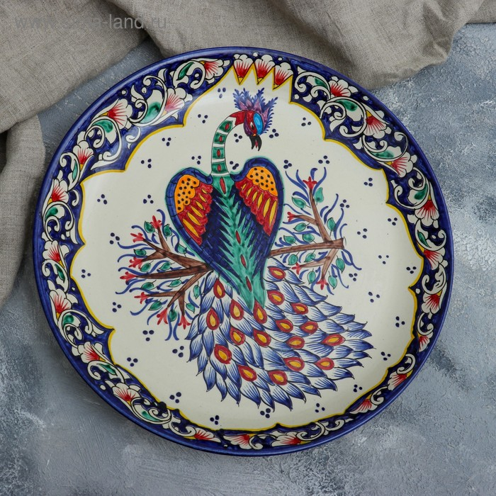 Ляган Ляган "Павлин" Риштанская Керамика, 36 см