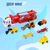 Грузовик инерционный «Автовоз», с 6 машинами, цвета МИКС Грузовик инерционный «Автовоз», с 6 машинами, цвета МИКС