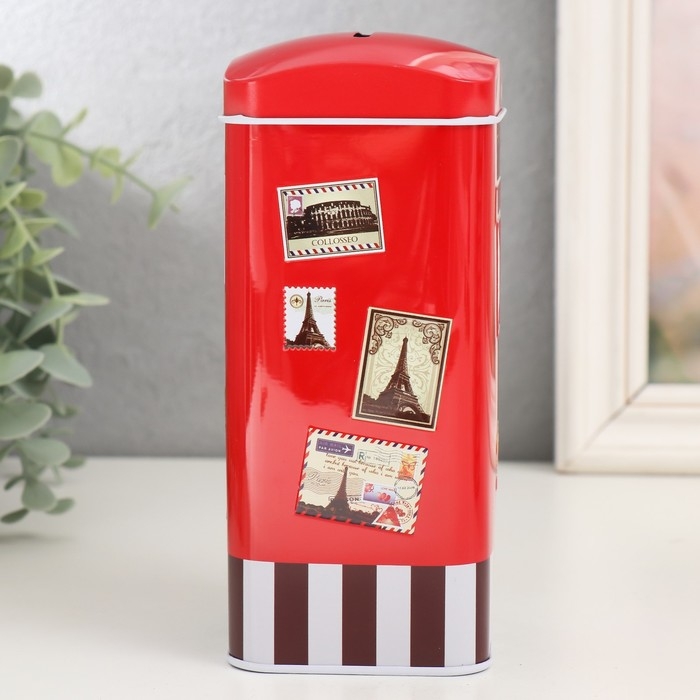 Копилка металл "Почтовые марки" МИКС 16х7х7 см