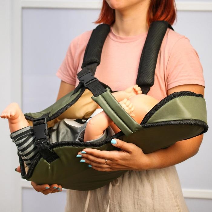 Рюкзак кенгуру для малыша &laquo;Сидим и лежим&raquo;, цвет хаки