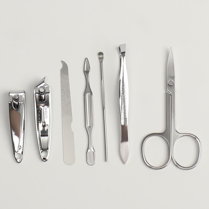 Набор маникюрный «Радуга», 7 предметов, в футляре, разноцветный Набор маникюрный «Радуга», 7 предметов, в футляре, разноцветный