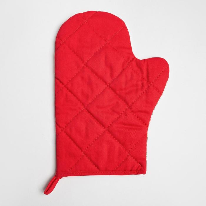 Новый год. Набор Кухонный &laquo;Радости&raquo;, варежка-прихватка 20х28см, прихватка 19х19см, 100%хл