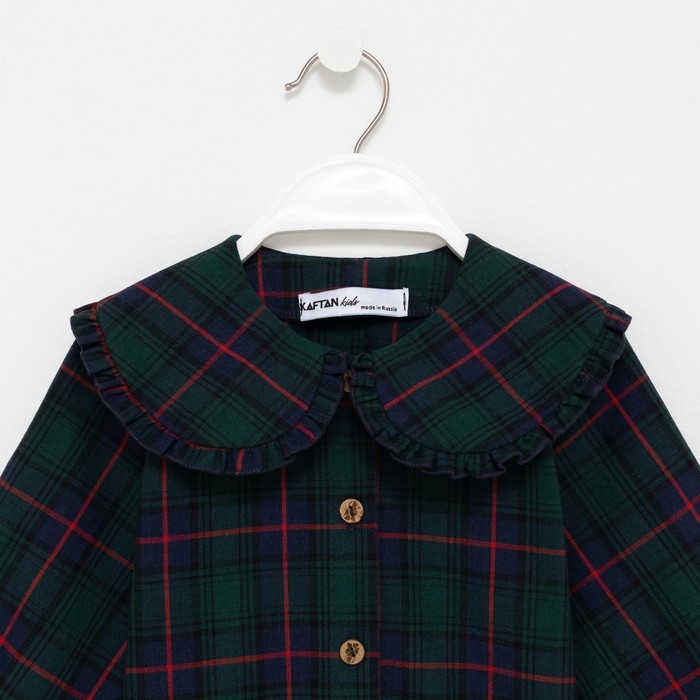 Рубашка для девочки KAFTAN Рубашка для девочки KAFTAN "Клетка", р. 32 (110-116 см)