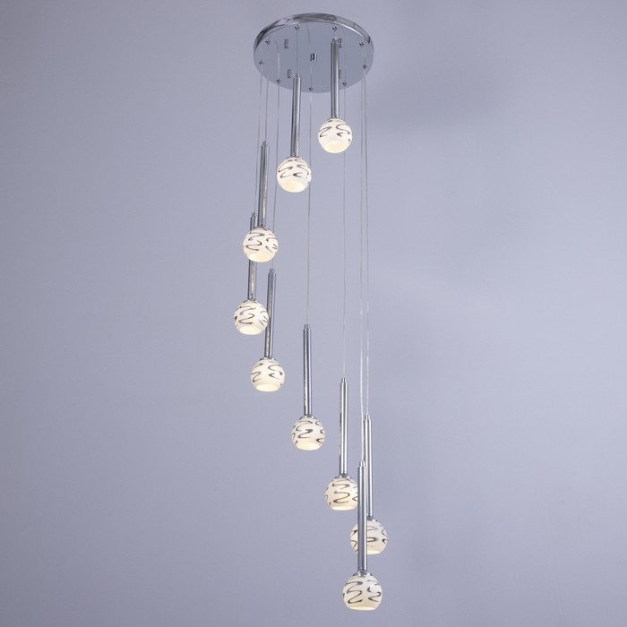 Светильник "Жаннетт" 9х3Вт G4 Хром 30х30х180см