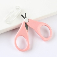 Детские маникюрные ножницы, с защитным колпачком, ВИД 1, цвет розовый