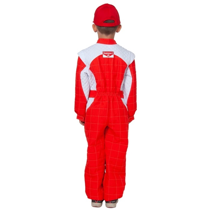 Карнавальный костюм «Гонщик», текстиль, комбинезон, кепка, р. 30, рост 116-122 см Карнавальный костюм «Гонщик», текстиль, комбинезон, кепка, р. 30, рост 116-122 см