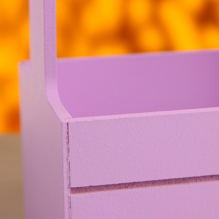 Набор кашпо деревянных 3 в 1 (29&times;18&times;33; 25&times;15&times;30; 21&times;12&times;23) "Аром", Сиреневый